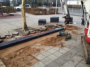 Bestrating schoolplein