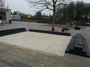 Bestrating schoolplein